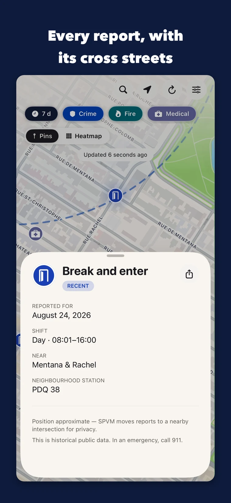Detailed report card in IncidentMTL