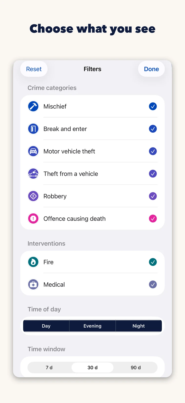 IncidentMTL map filters in English